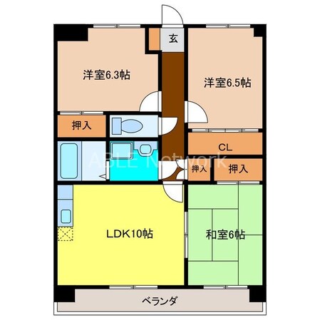 サンヒルズマンションの物件間取画像